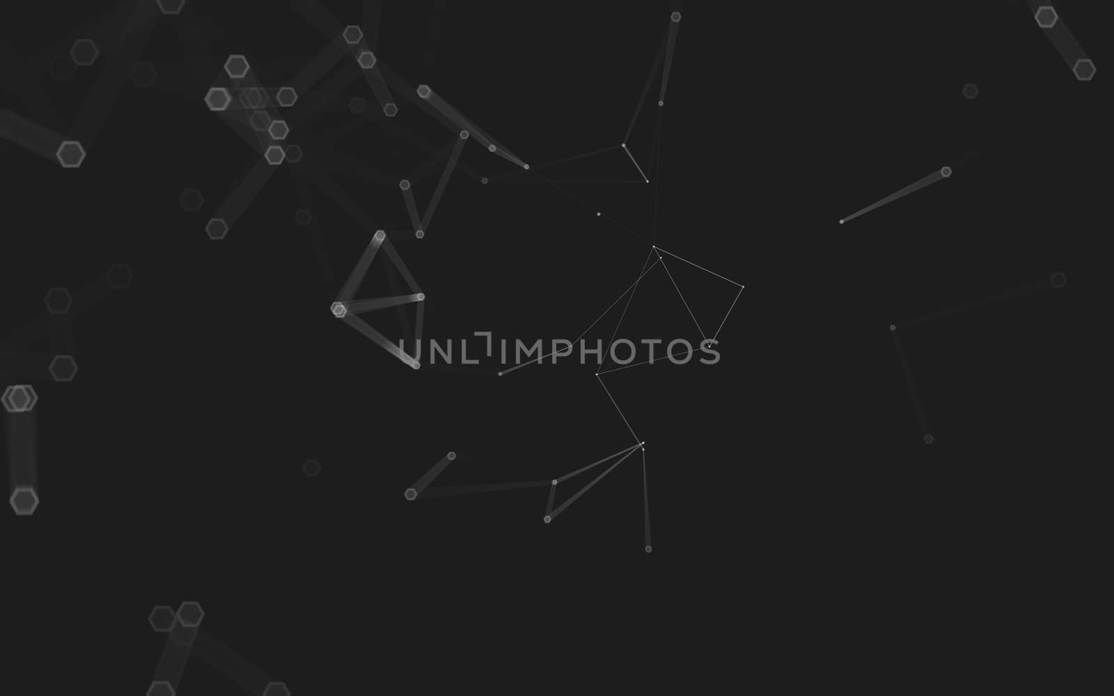 Abstract polygonal space low poly dark background with connecting dots and lines. Connection structure. 3d rendering