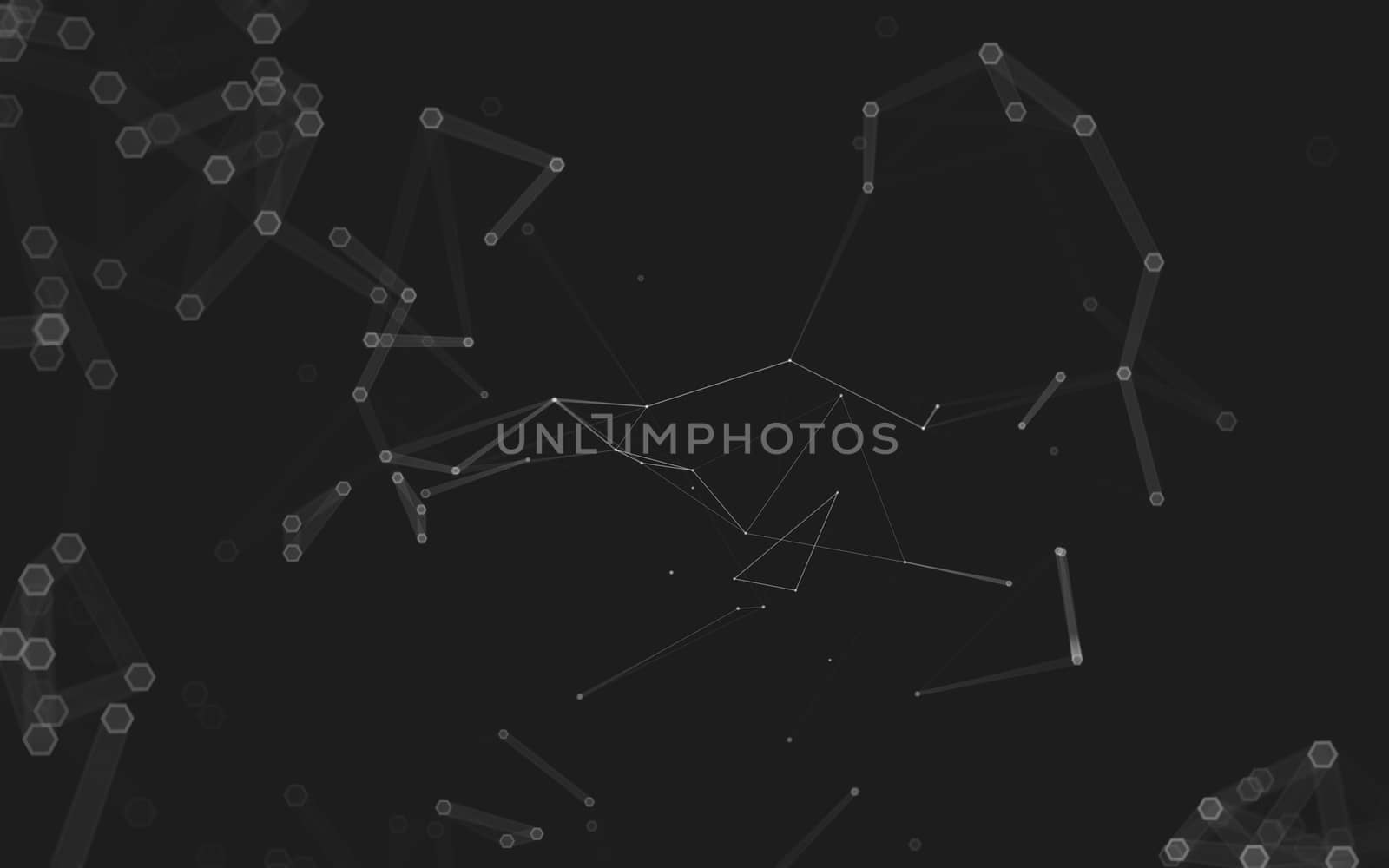 Abstract polygonal space low poly dark background with connecting dots and lines. Connection structure. 3d rendering