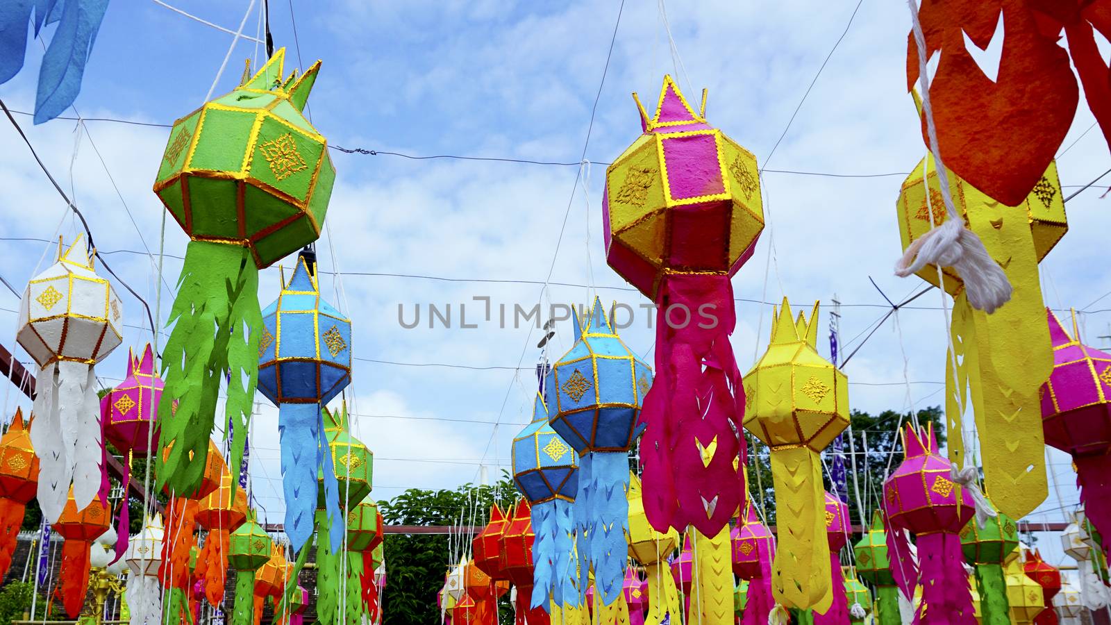 colorful Yee Peng Festival New Year in thailand