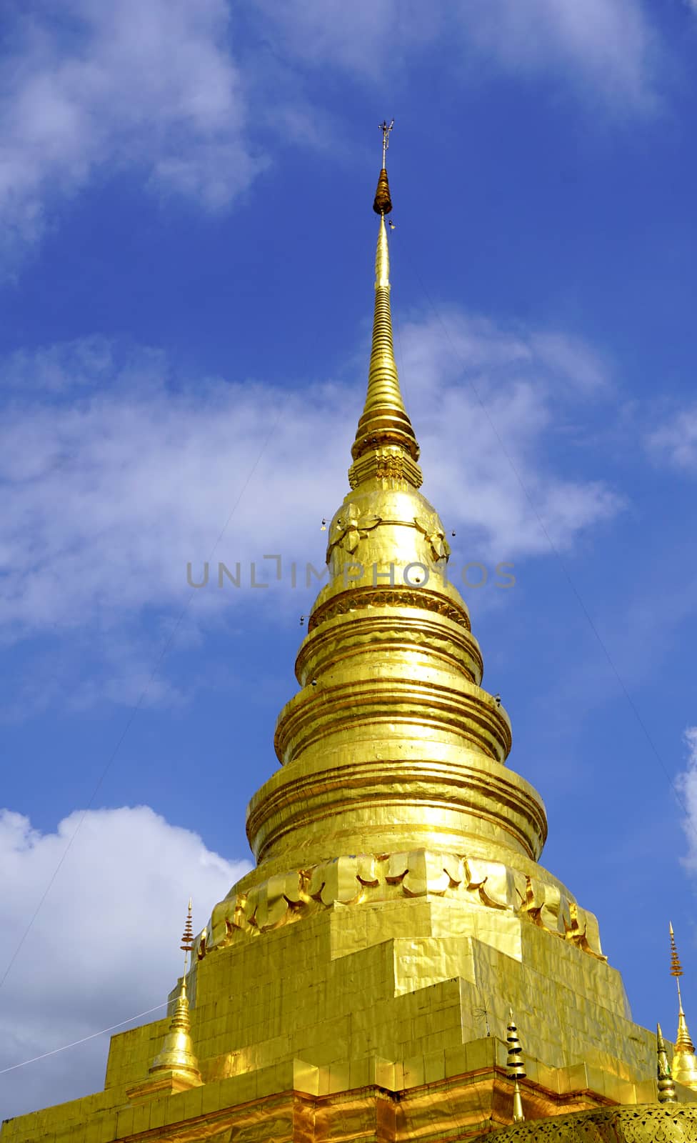 Golden Pagoda in Temple, nan, Thailand (Wat Chae Haeng)