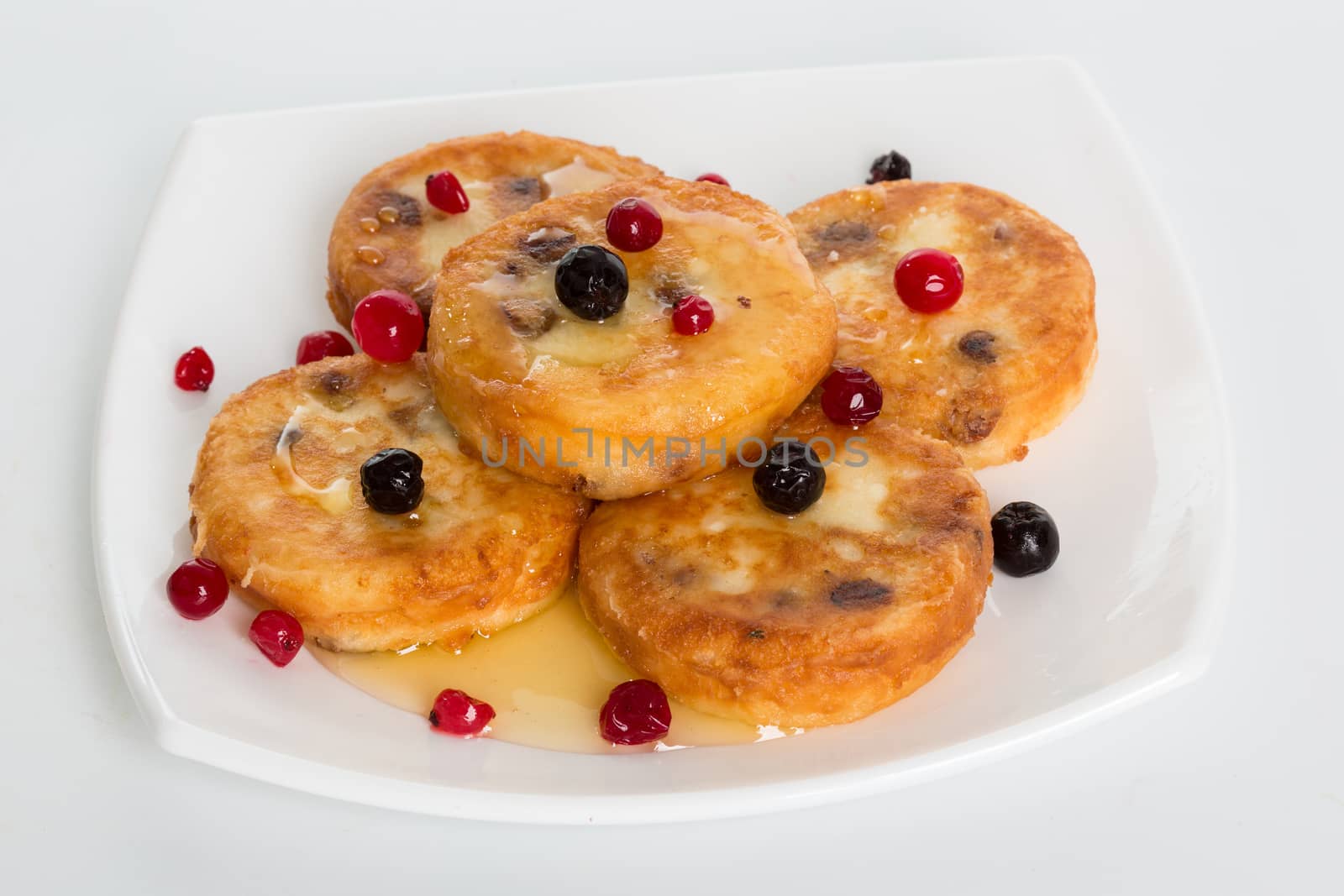 Cottage cheese pancakes, homemade traditional Ukrainian and Russian syrniki
