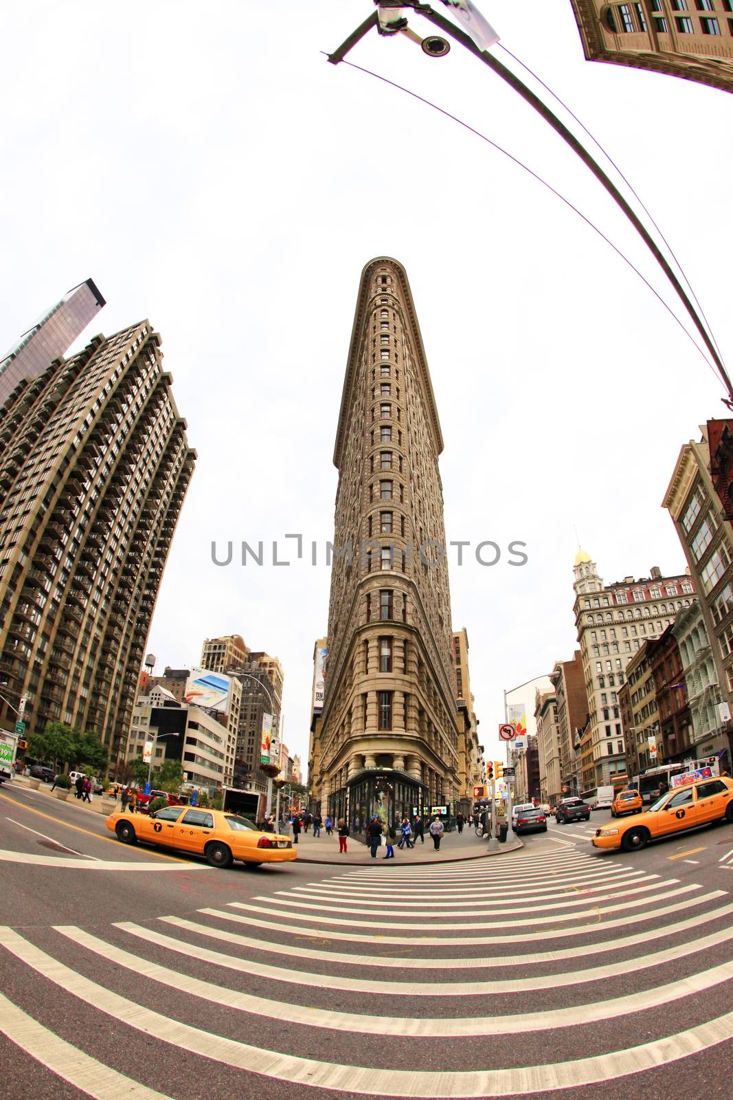 New York, USA - October 12, 2012: Flat Iron building facade, Considered to be one of the first skyscrapers ever built in New York on October 12, 2012. 