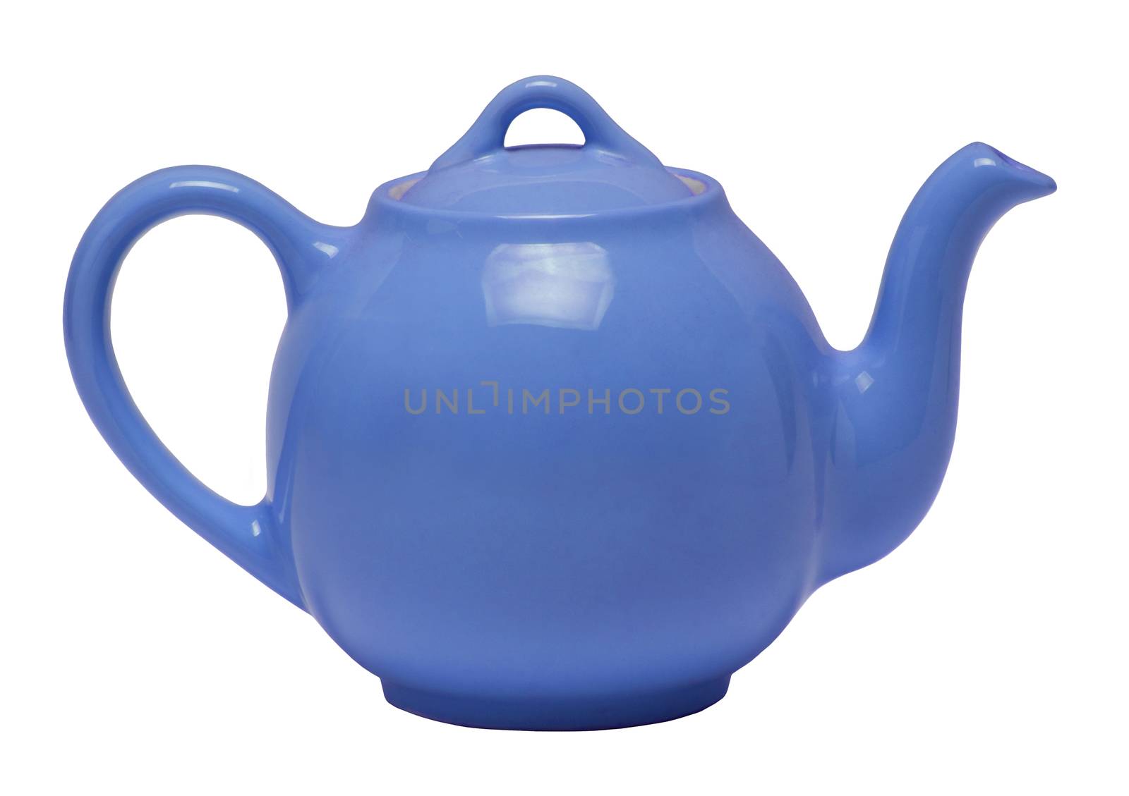 Blue Teapot Against White Background by Balefire9