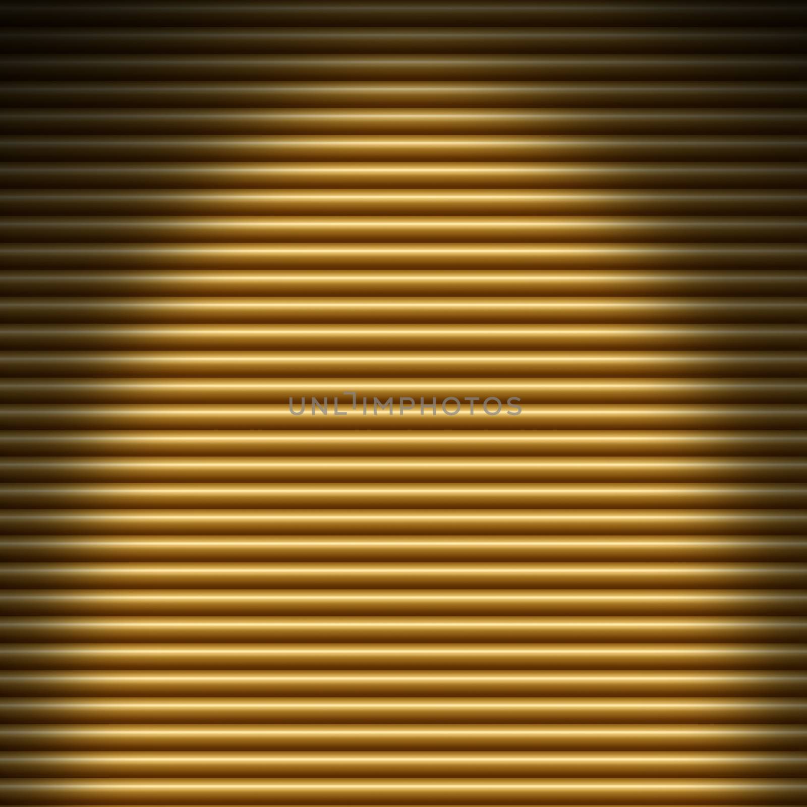 Horizontal gold tube background texture lit from overhead