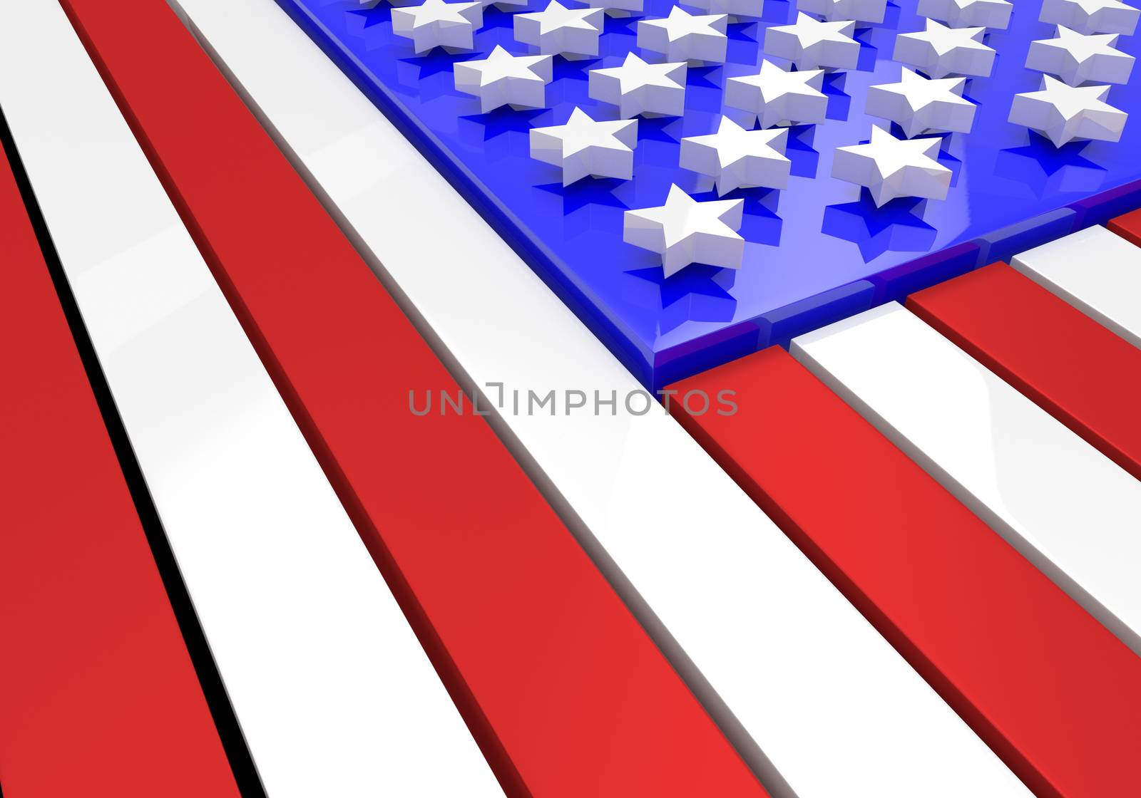 3D model of an American flag in relief by Balefire9