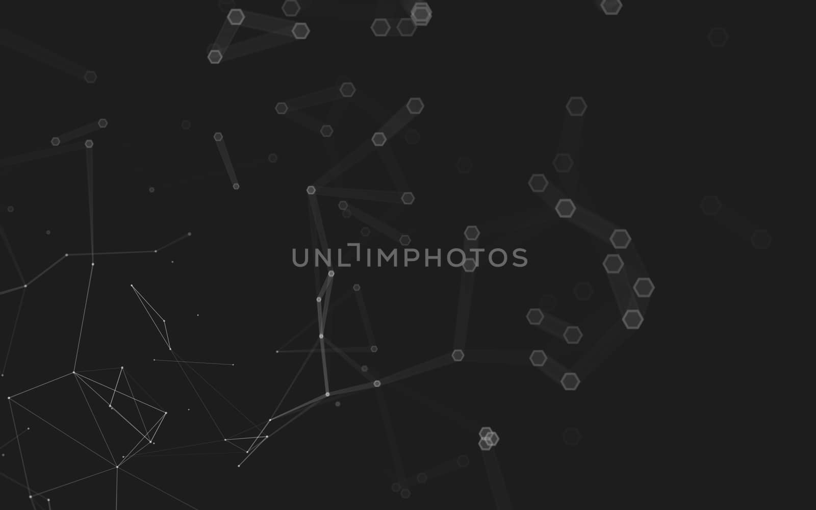 Abstract polygonal space low poly dark background with connecting dots and lines. Connection structure. 3d rendering