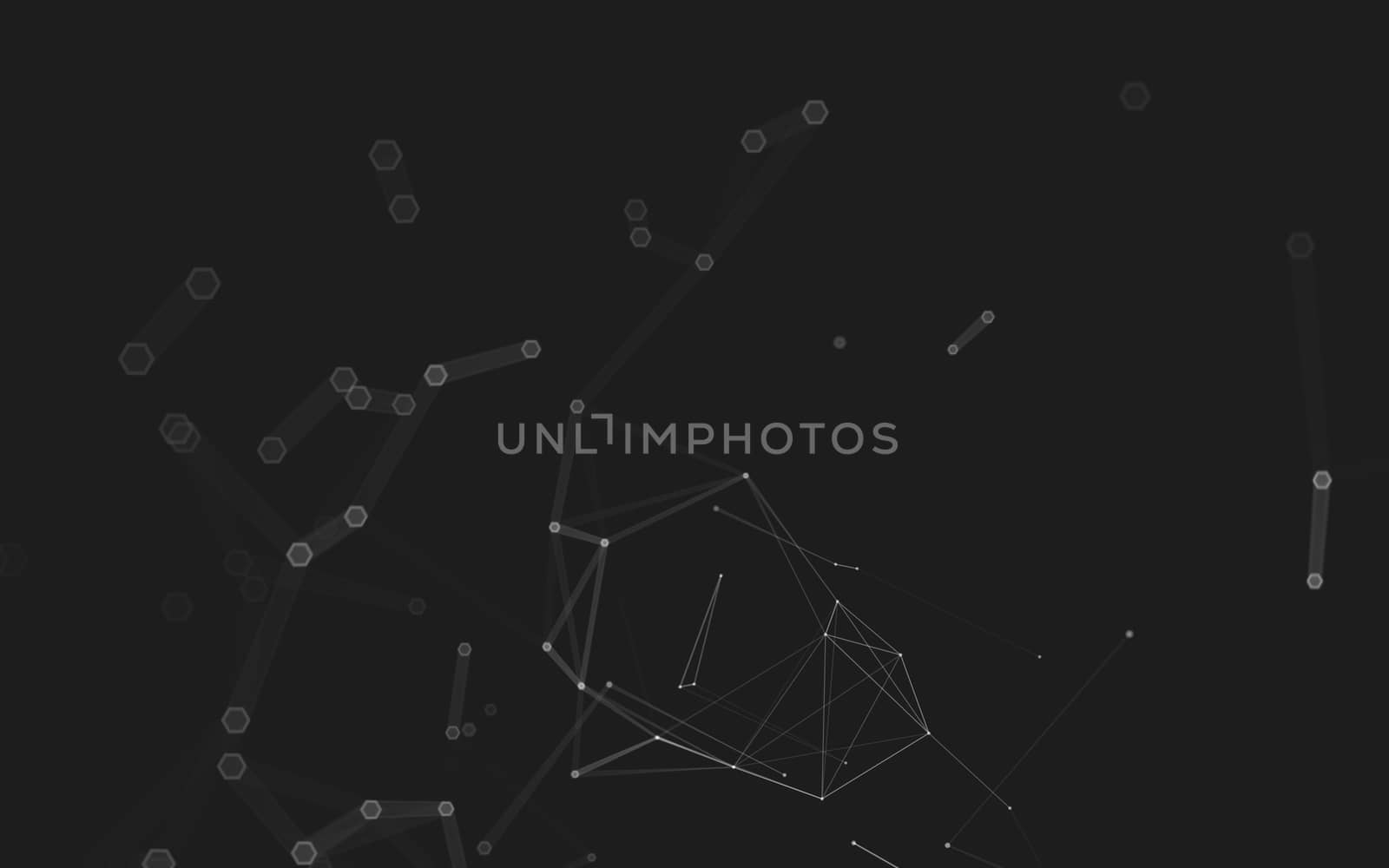 Abstract polygonal space low poly dark background with connecting dots and lines. Connection structure. 3d rendering