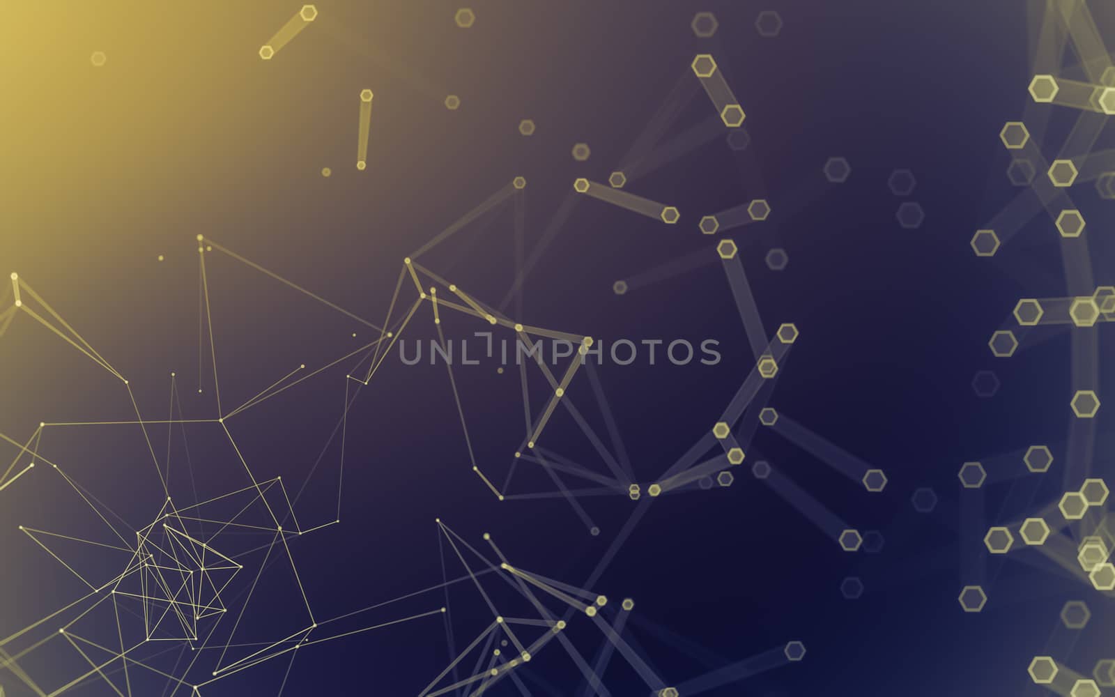 Abstract polygonal space low poly dark background with connecting dots and lines. Connection structure. 3d rendering