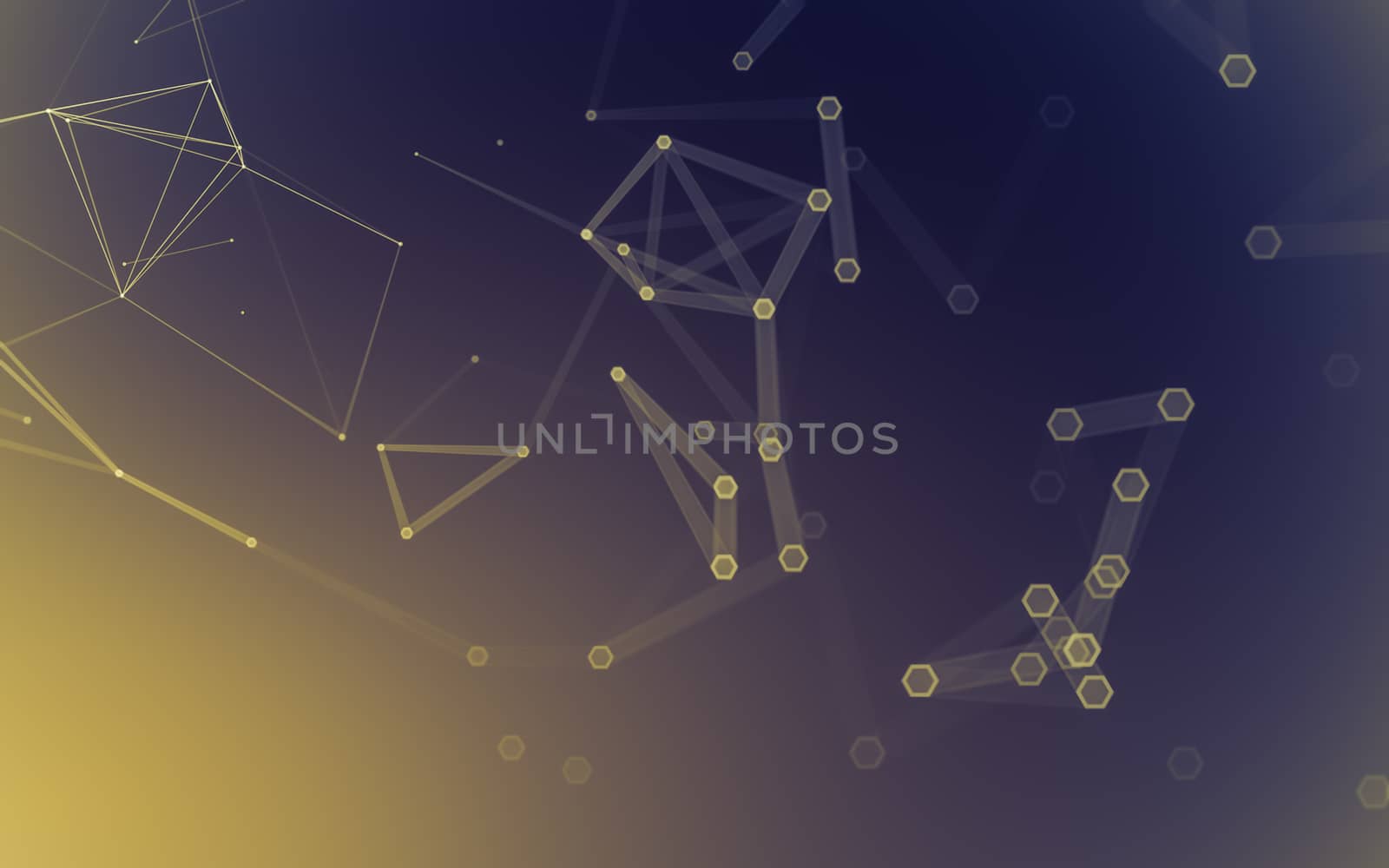 Abstract polygonal space low poly dark background with connecting dots and lines. Connection structure. 3d rendering