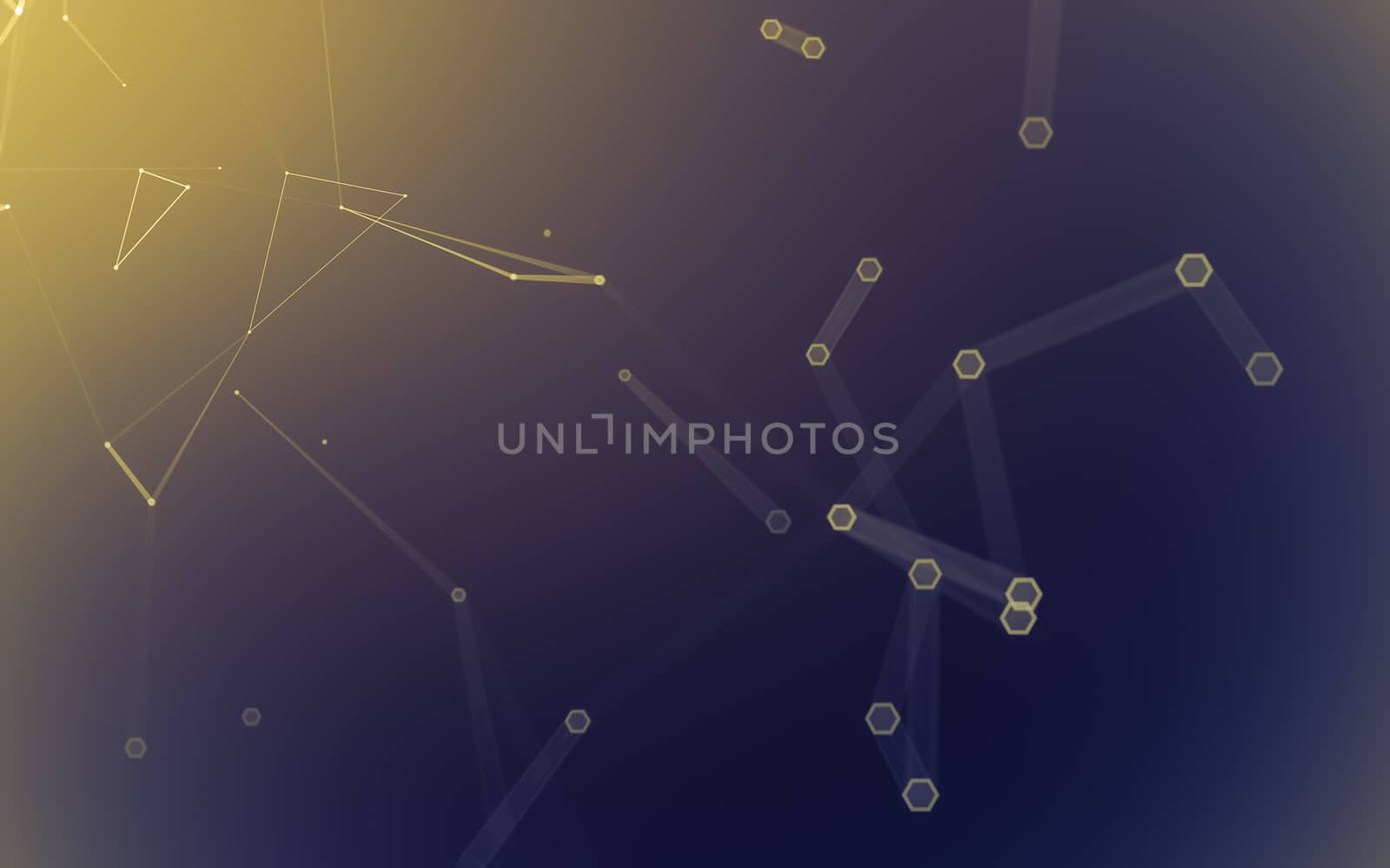 Abstract polygonal space low poly dark background with connecting dots and lines. Connection structure. 3d rendering