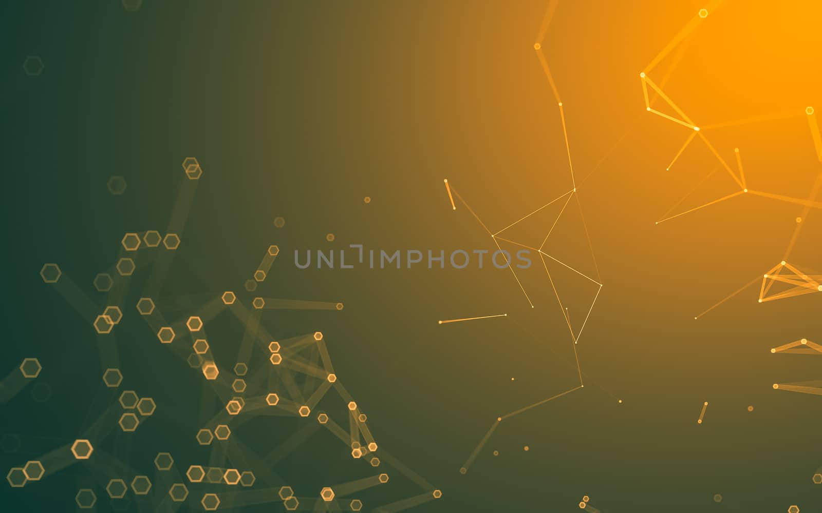 Abstract polygonal space low poly dark background with connecting dots and lines. Connection structure. 3d rendering