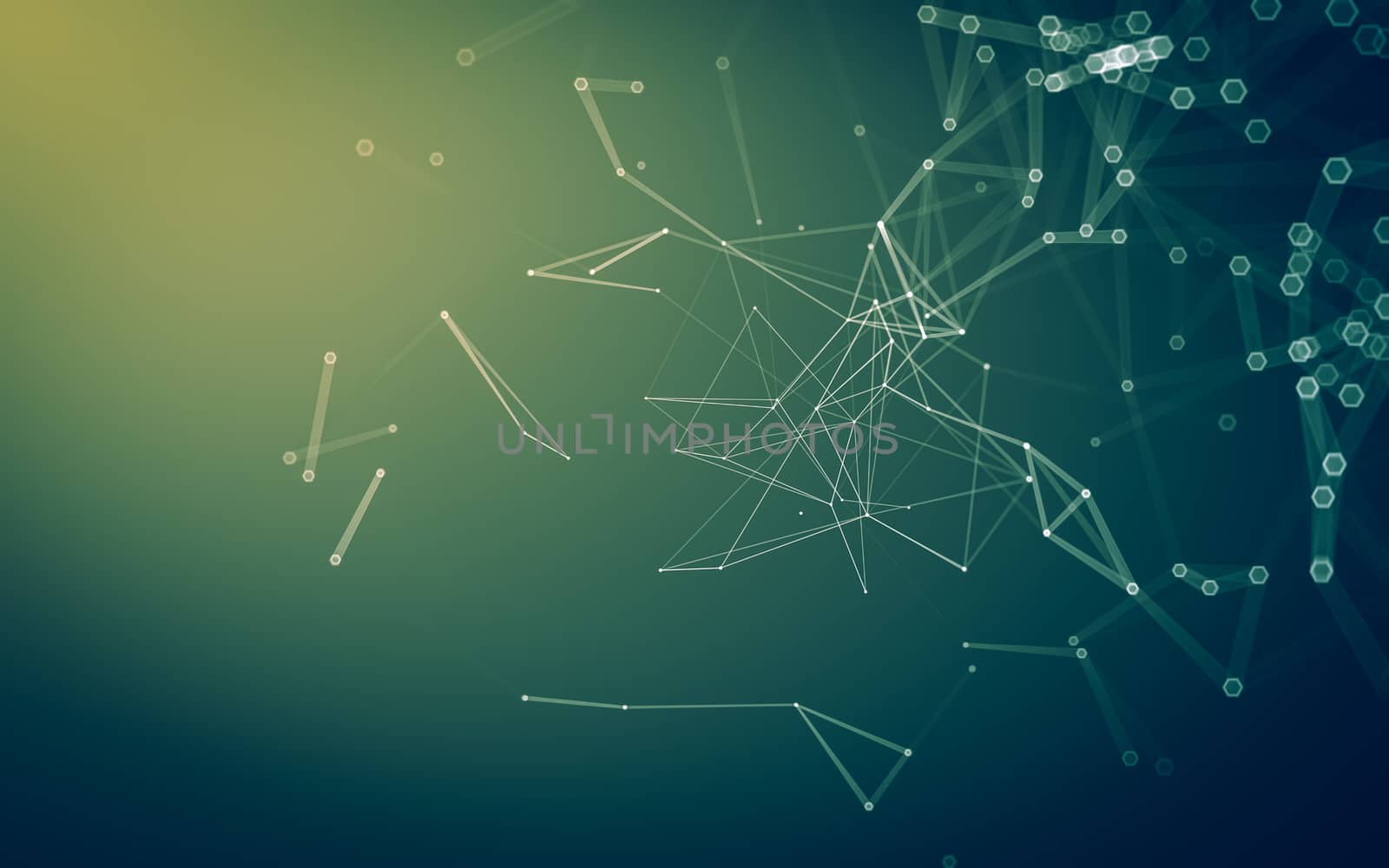 Abstract polygonal space low poly dark background with connecting dots and lines. Connection structure. 3d rendering