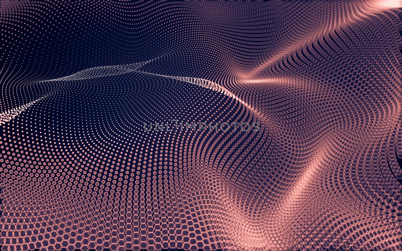 Abstract polygonal space low poly dark background with connecting dots and lines. Connection structure. 3d rendering