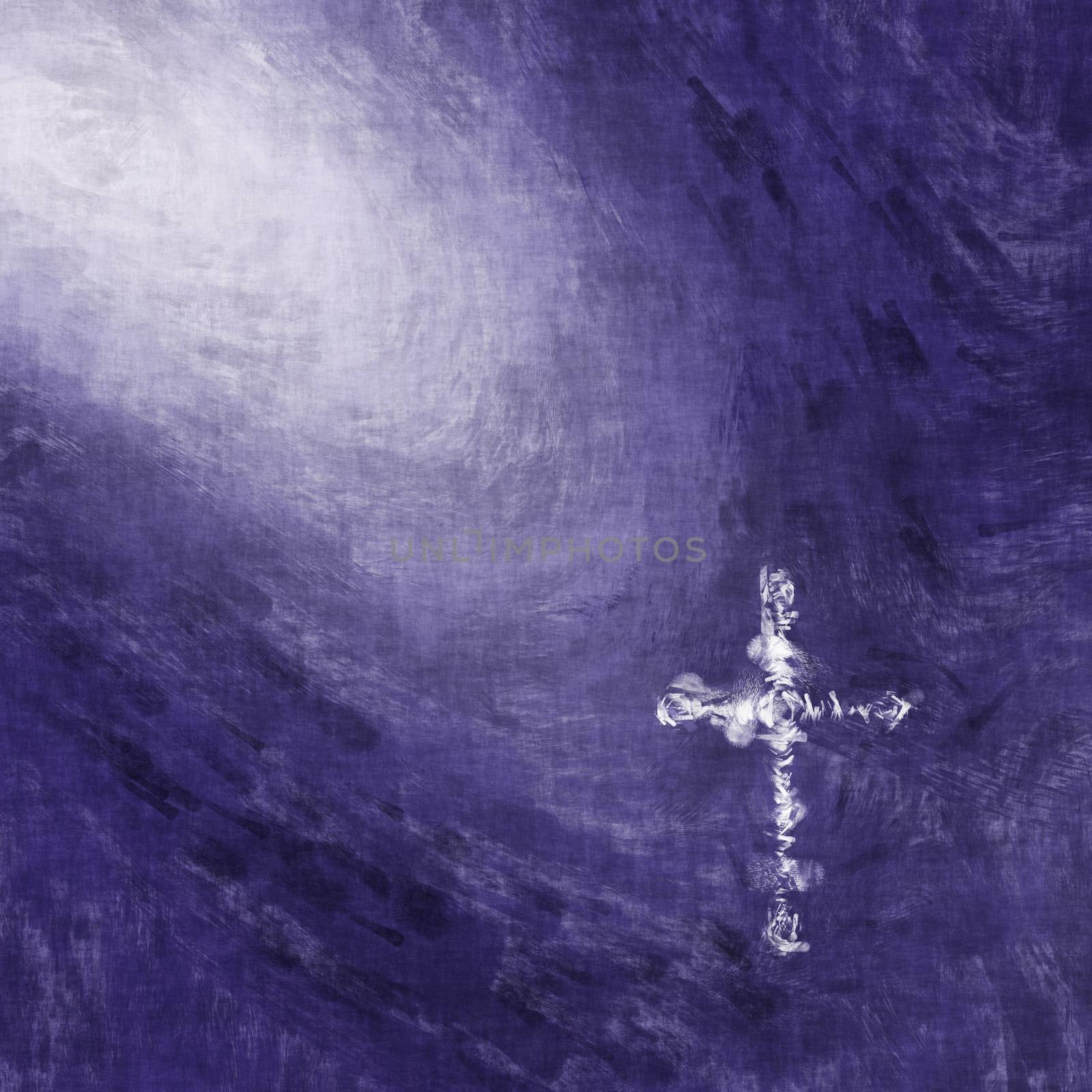 2d illustration of a white painted cross