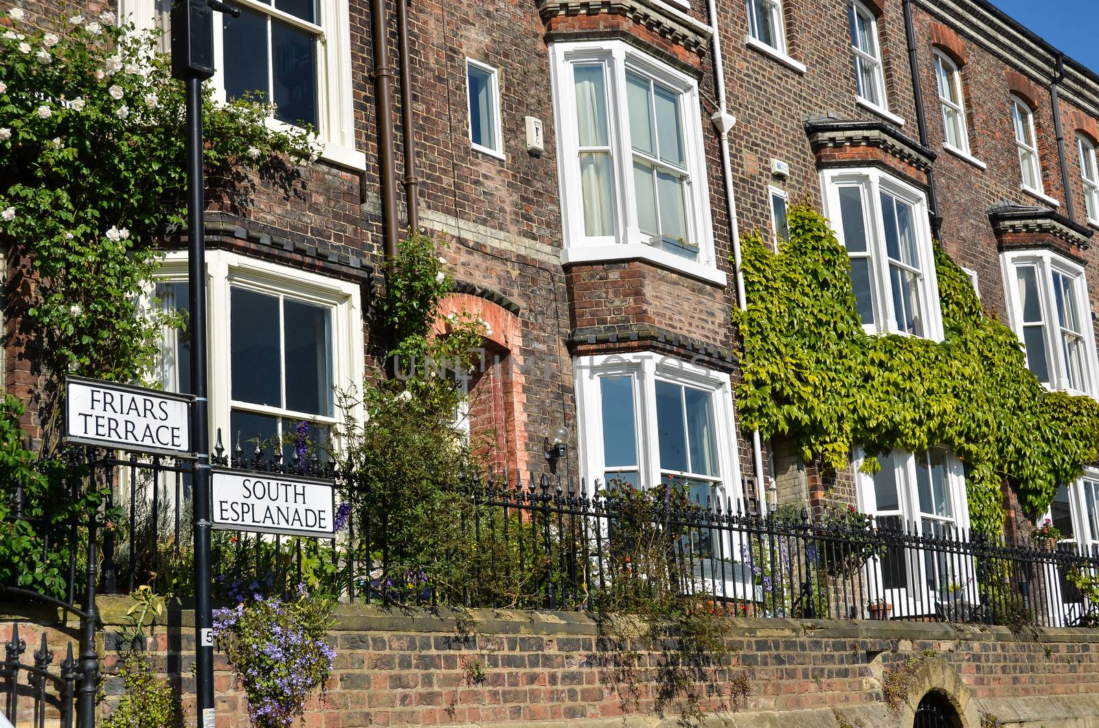 Block of old flats in York England.