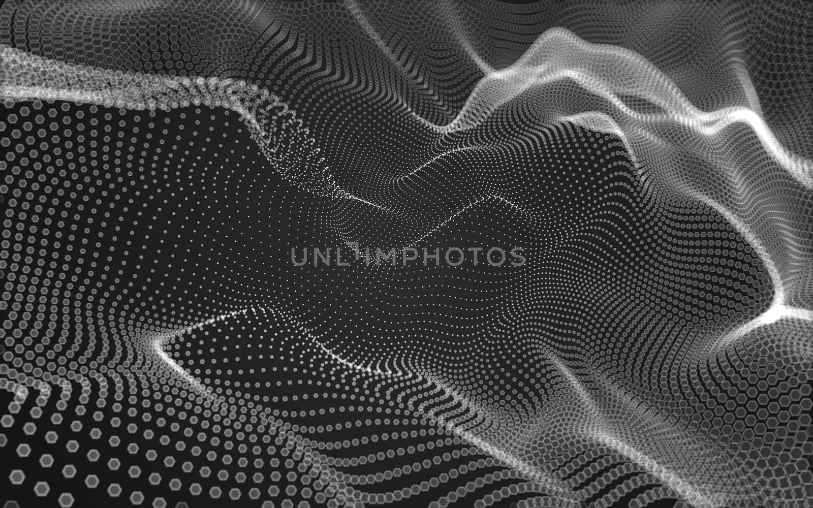 Abstract polygonal space low poly dark background with connecting dots and lines. Connection structure. 3d rendering