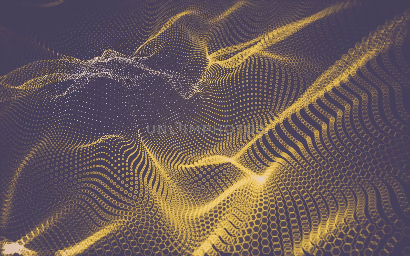 Abstract polygonal space low poly dark background with connecting dots and lines. Connection structure. 3d rendering