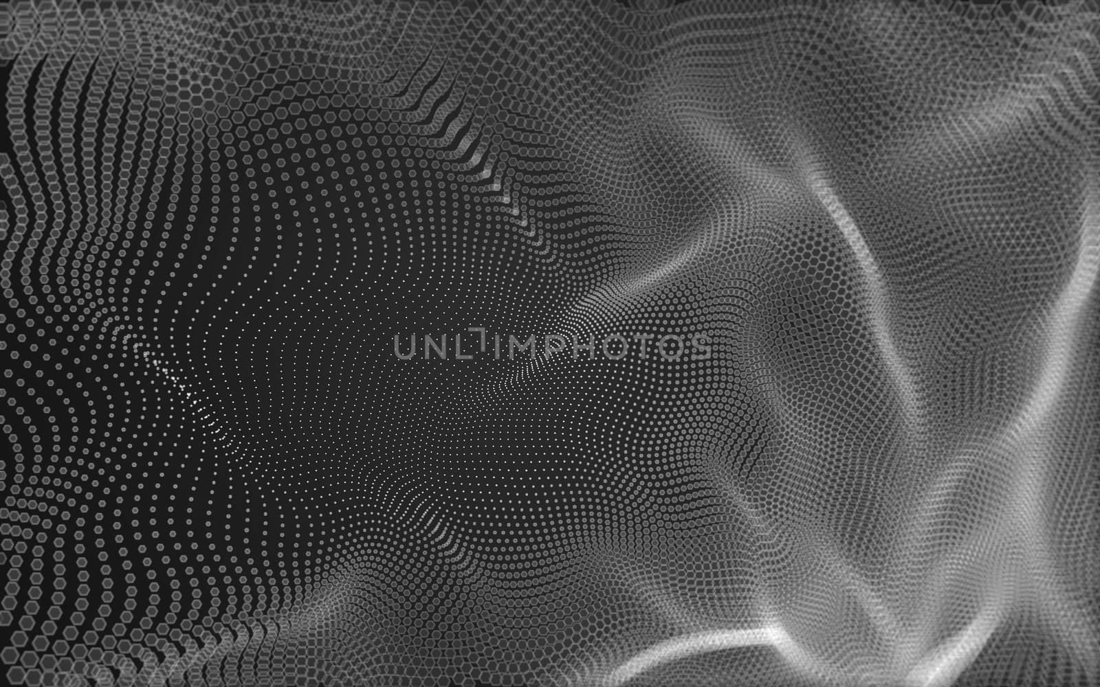 Abstract polygonal space low poly dark background with connecting dots and lines. Connection structure. 3d rendering