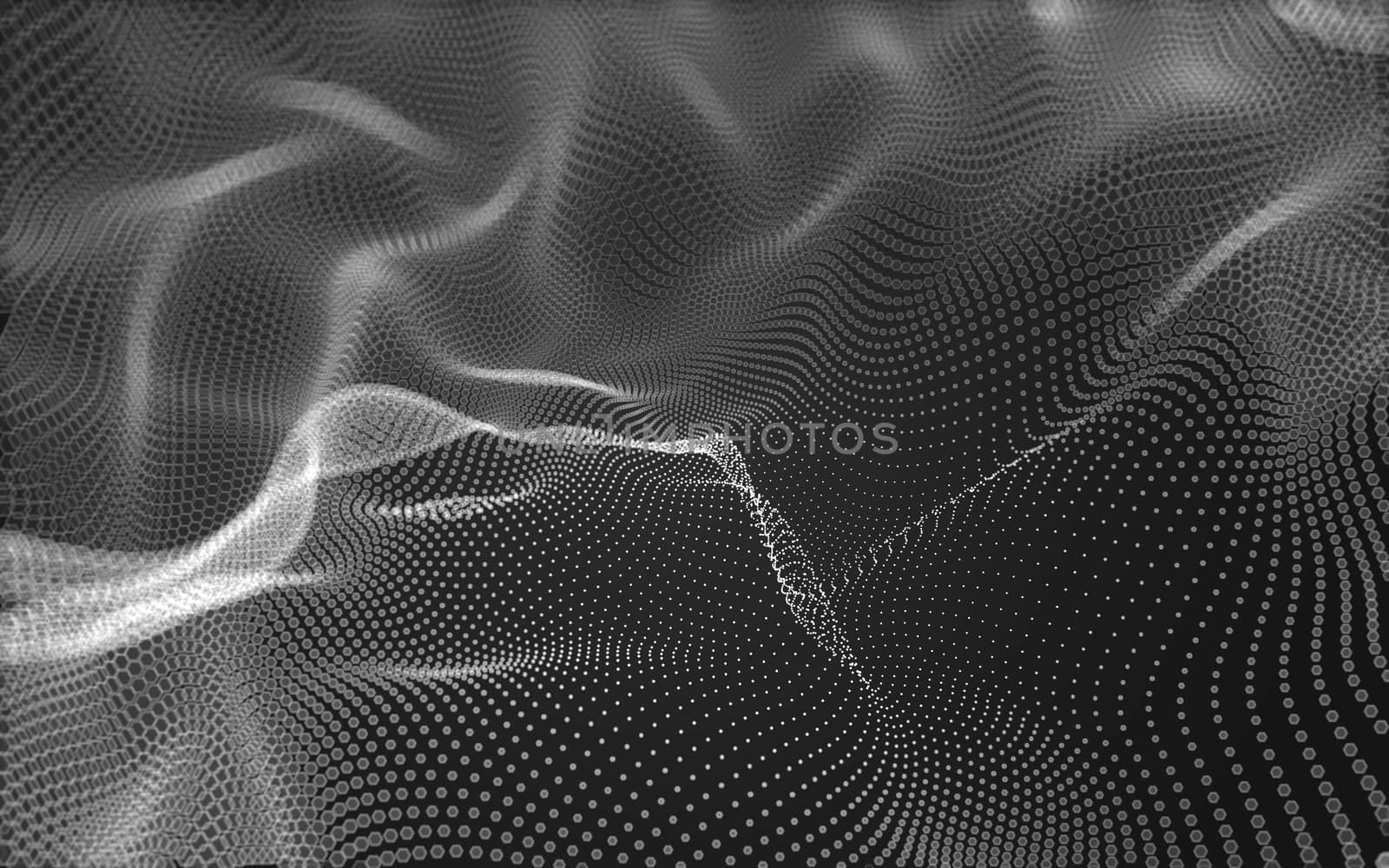 Abstract polygonal space low poly dark background with connecting dots and lines. Connection structure. 3d rendering