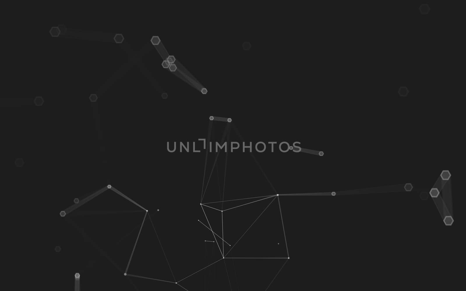 Abstract polygonal space low poly dark background with connecting dots and lines. Connection structure. 3d rendering