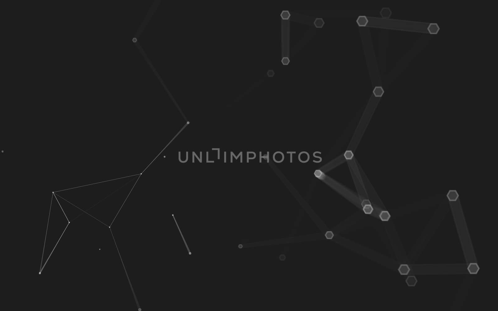 Abstract polygonal space low poly dark background with connecting dots and lines. Connection structure. 3d rendering