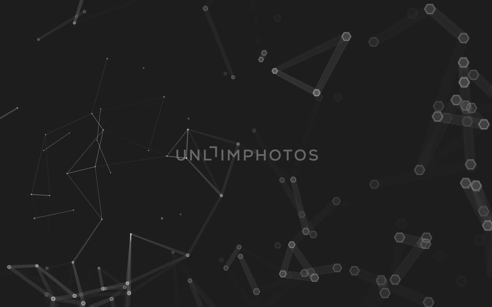 Abstract polygonal space low poly dark background with connecting dots and lines. Connection structure. 3d rendering