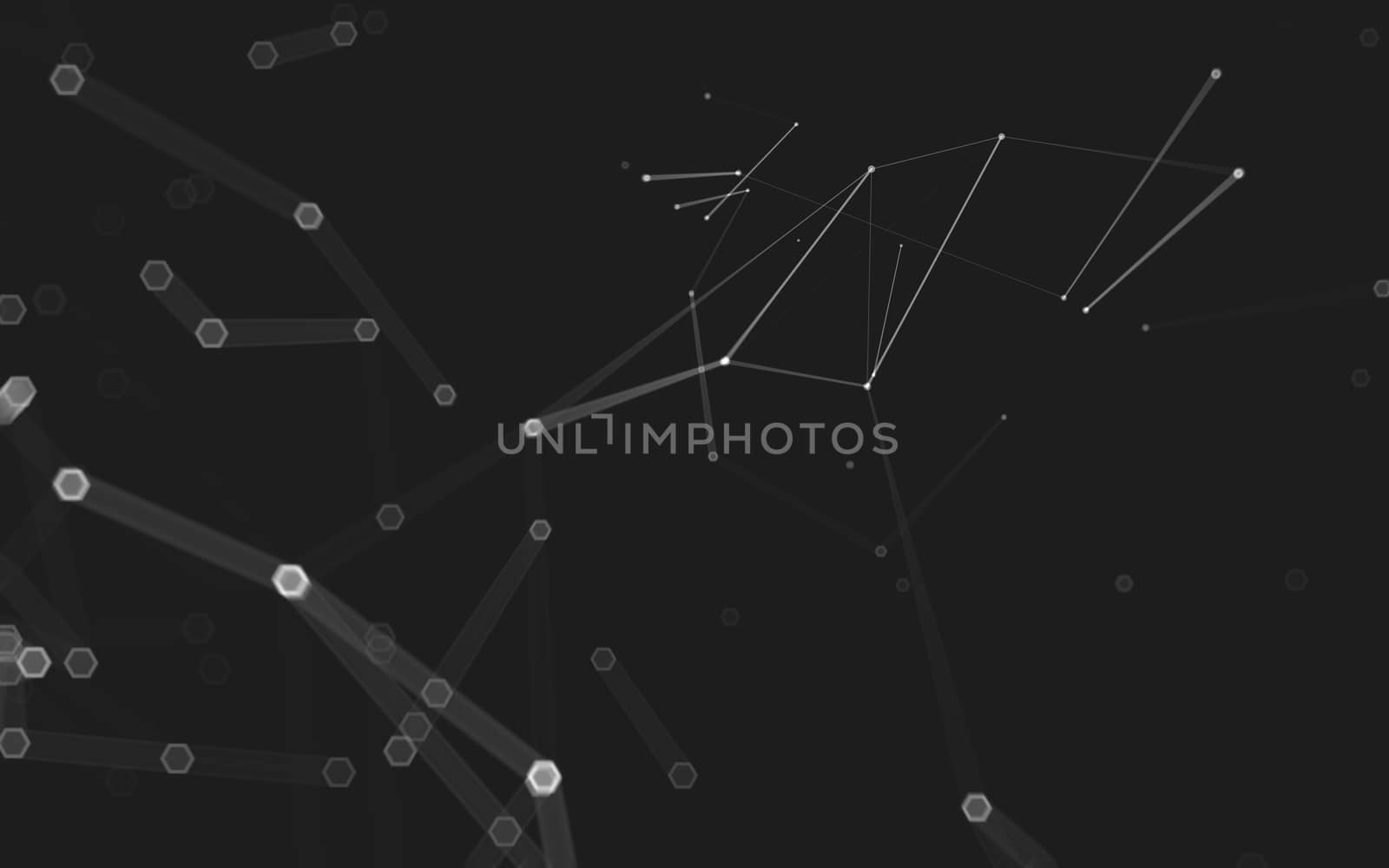 Abstract polygonal space low poly dark background with connecting dots and lines. Connection structure. 3d rendering