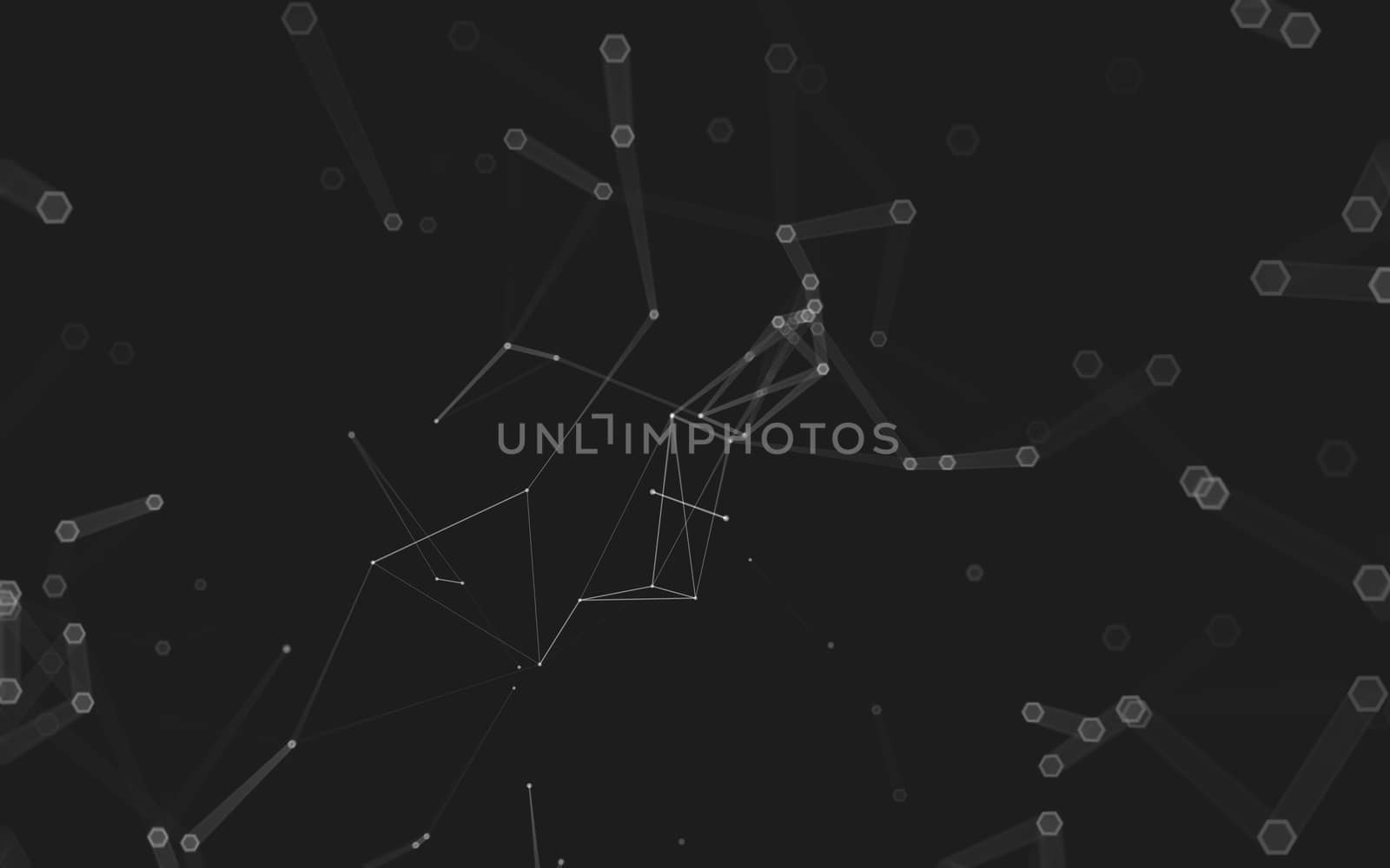 Abstract polygonal space low poly dark background with connecting dots and lines. Connection structure. 3d rendering