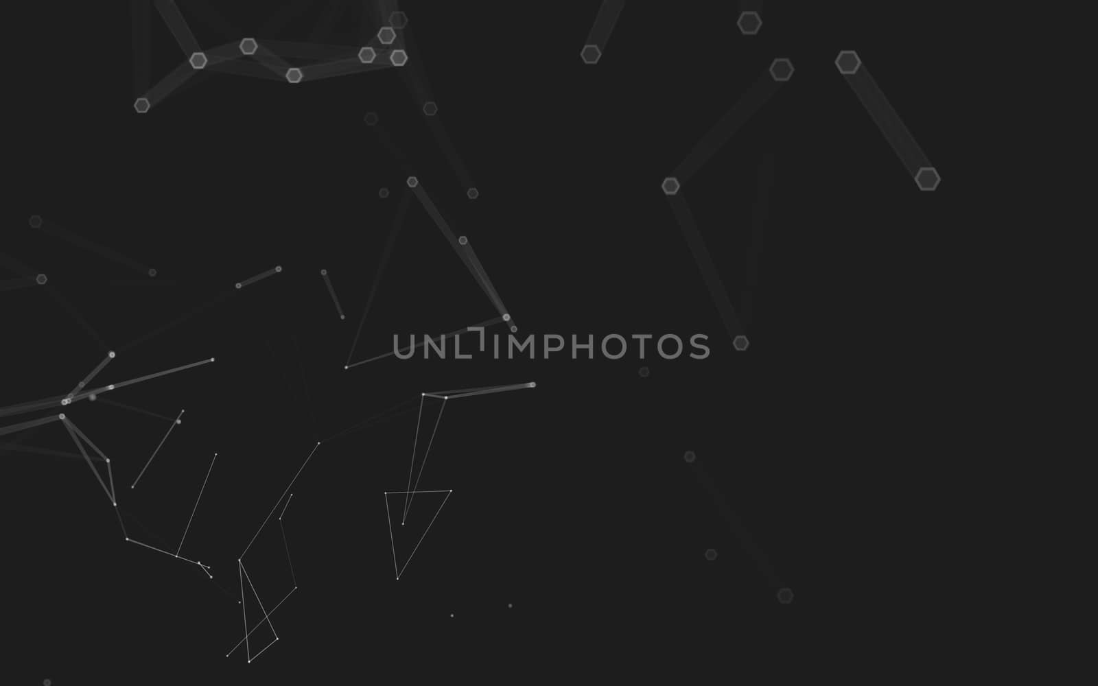 Abstract polygonal space low poly dark background with connecting dots and lines. Connection structure. 3d rendering