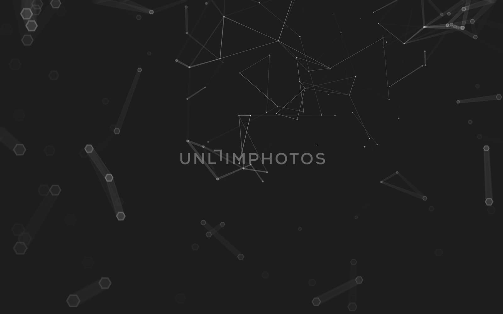 Abstract polygonal space low poly dark background with connecting dots and lines. Connection structure. 3d rendering