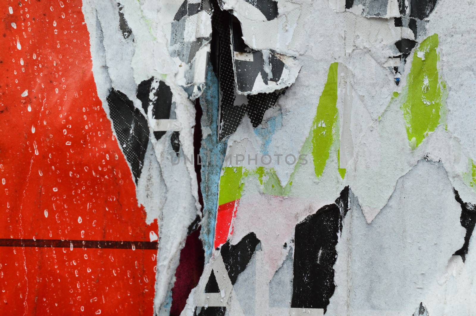 a textured background image of torn layers of posters