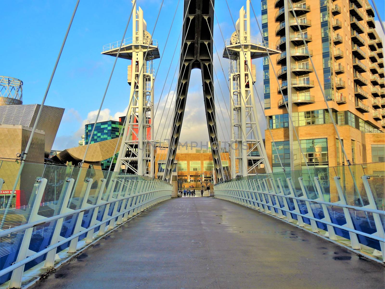 An image of Salford Quays, a popular destination for shopping, leisure, culture and tourism.