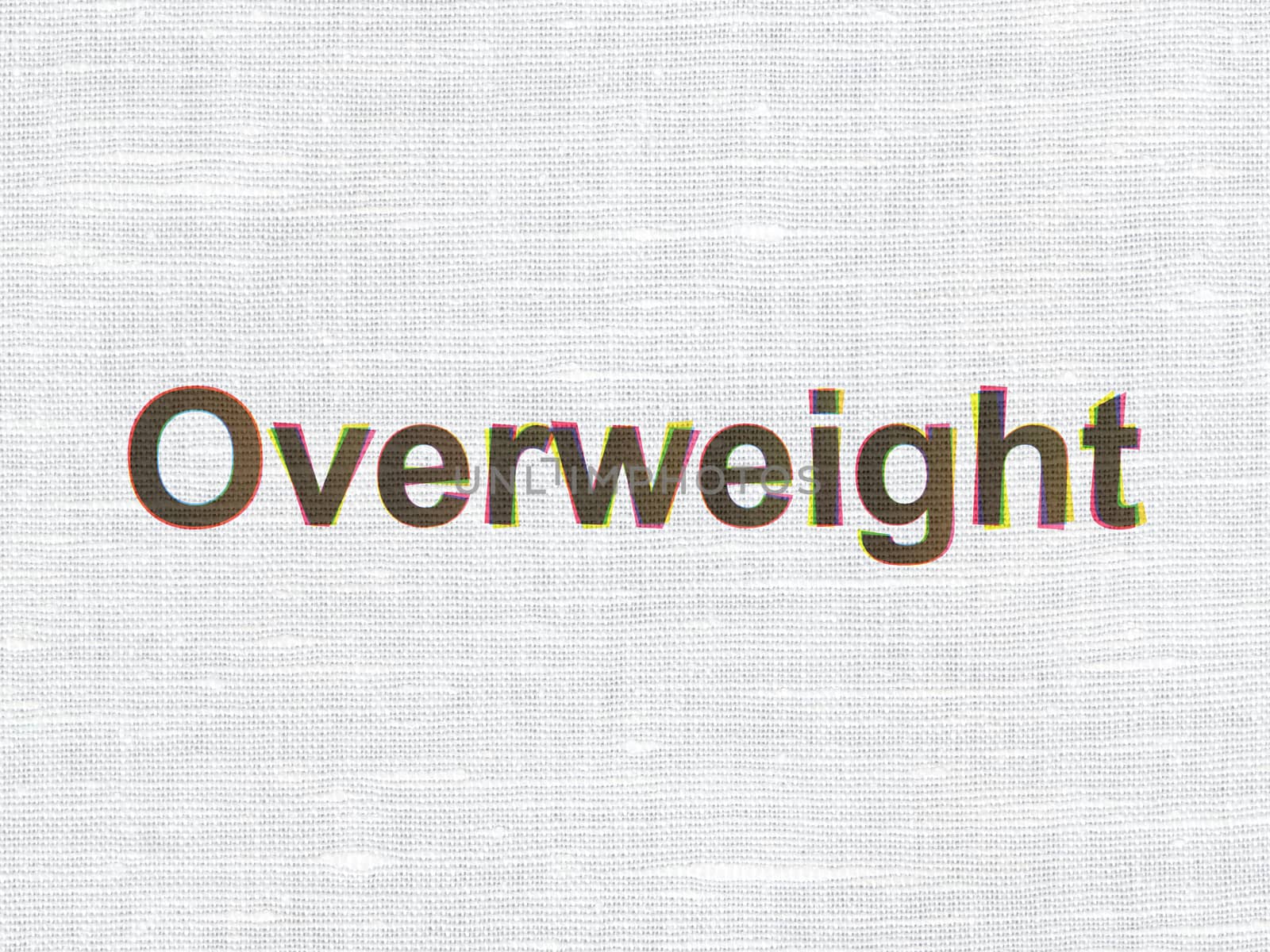 Health concept: Overweight on fabric texture background by maxkabakov