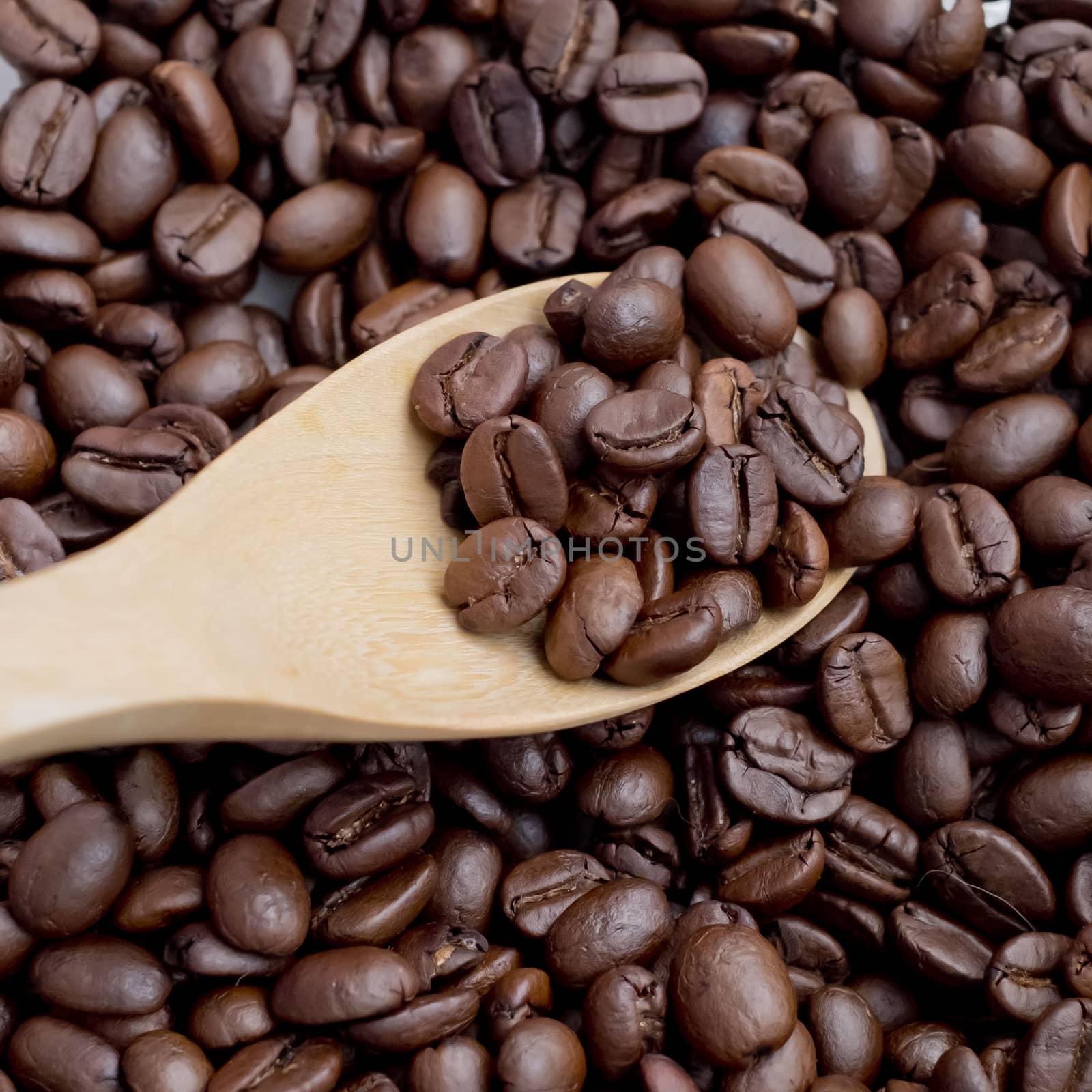 Coffee Bean scoop by wooden spoon by art9858