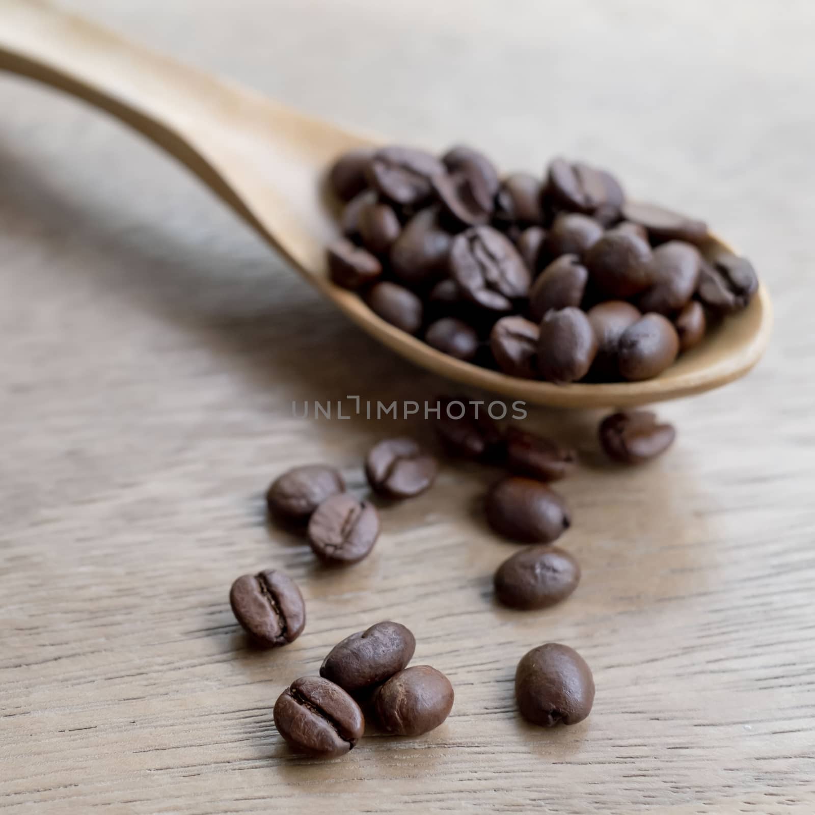 Coffee Bean scoop by wooden spoon by art9858