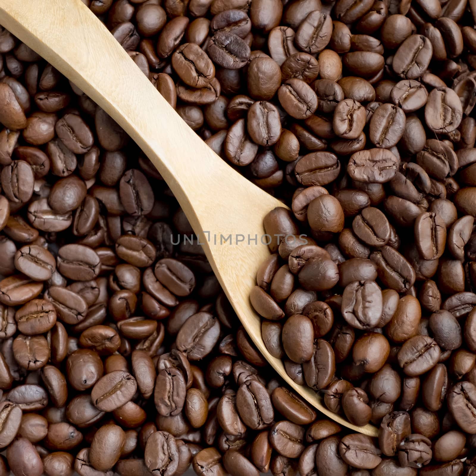 Coffee Bean scoop by wooden spoon