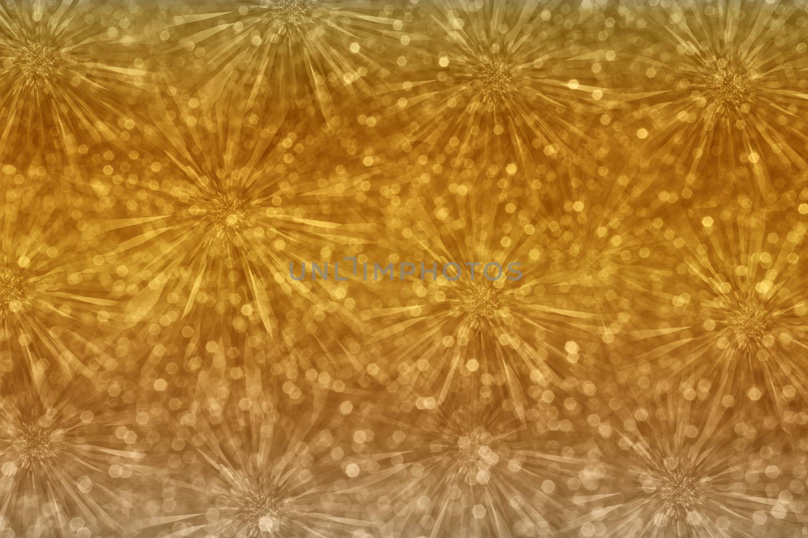 Classic vintage abstract millennium gold flower  or firework with bokeh for luxury glitter background