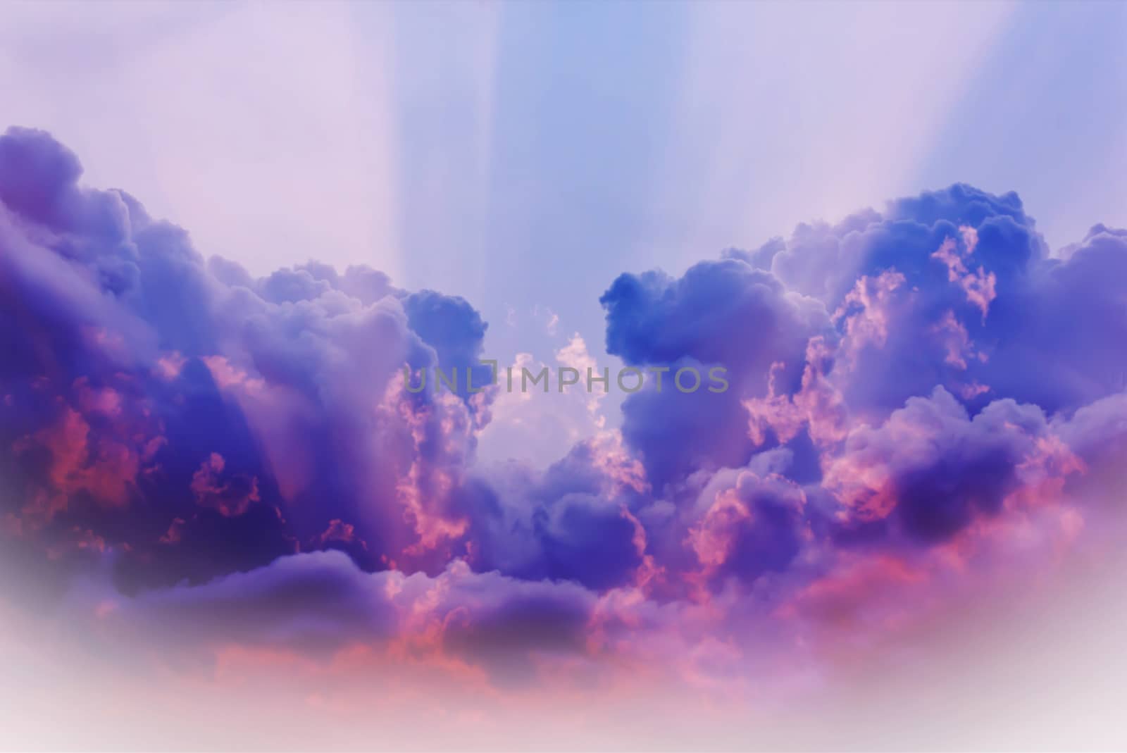 Abstract colourful blue purple pink dreamy sky with romantic soft mood