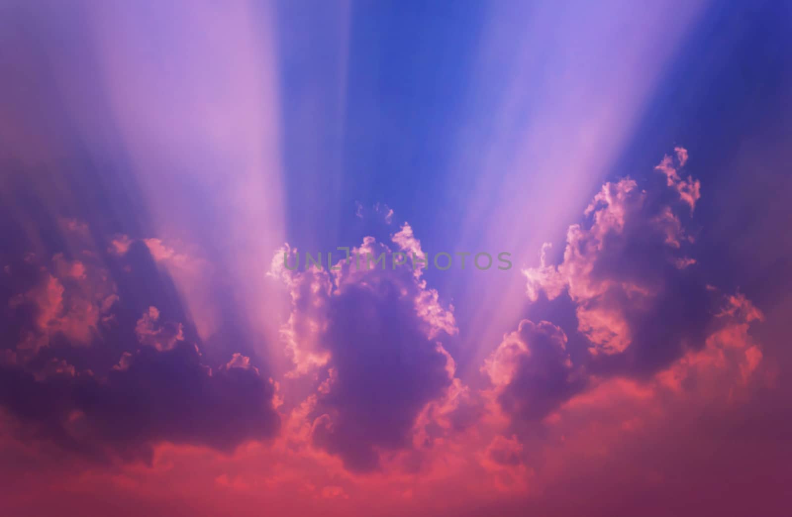 Abstract colourful blue purple pink dreamy sky with romantic soft mood