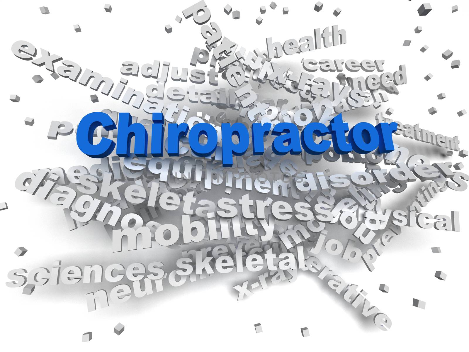 3d image Chiropractor word cloud concept by dacasdo