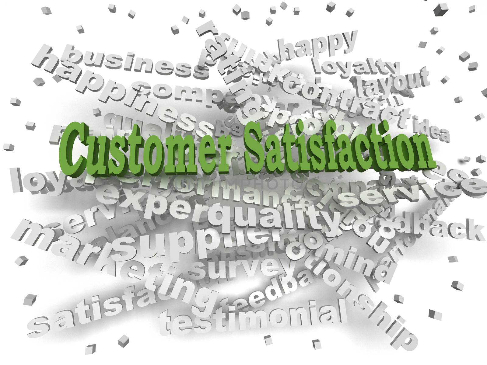 3d image Customer Satisfaction word cloud concept by dacasdo