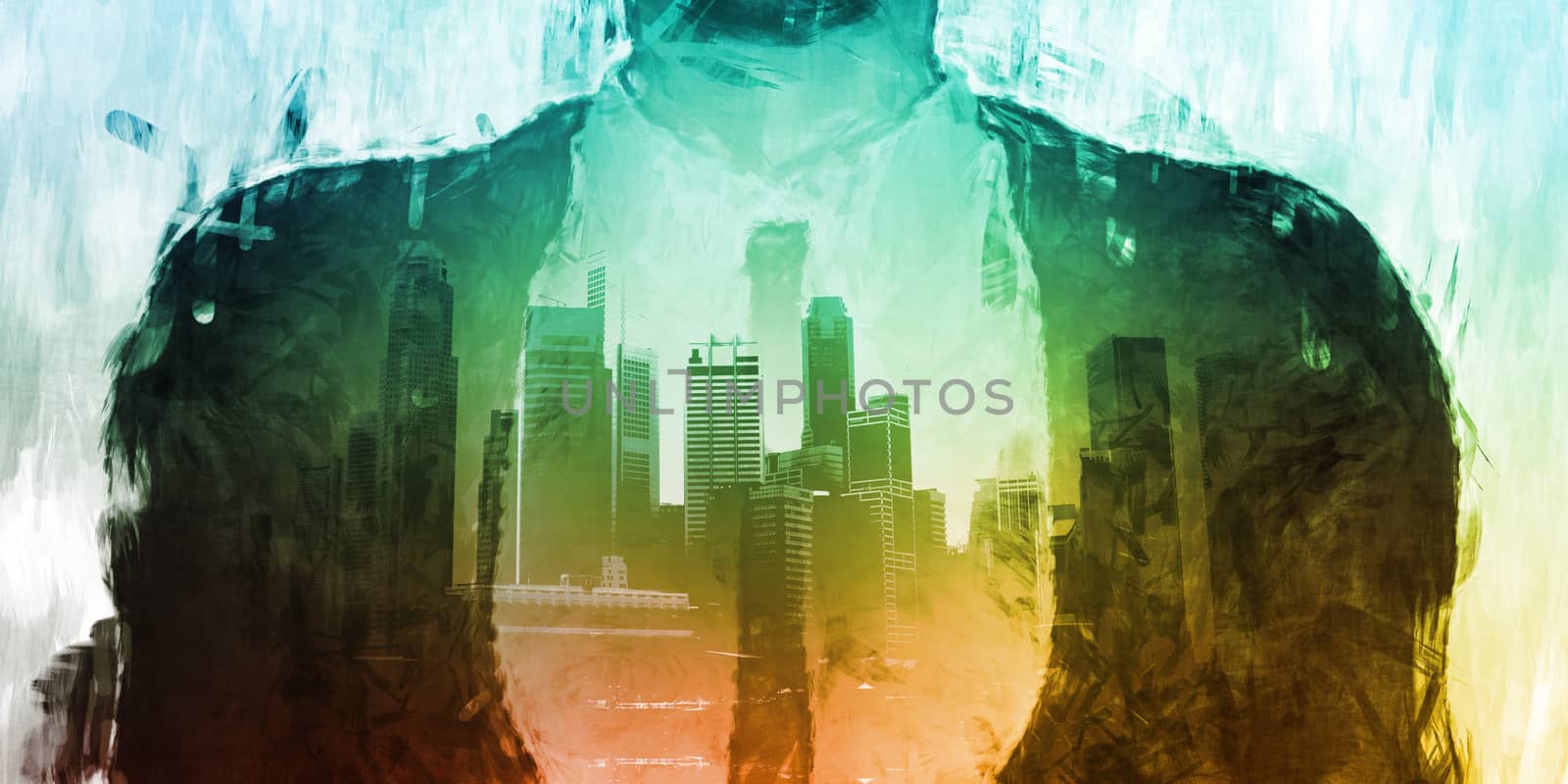 Businessman Corporate Cityscape Urban Scene City Buildings Concept