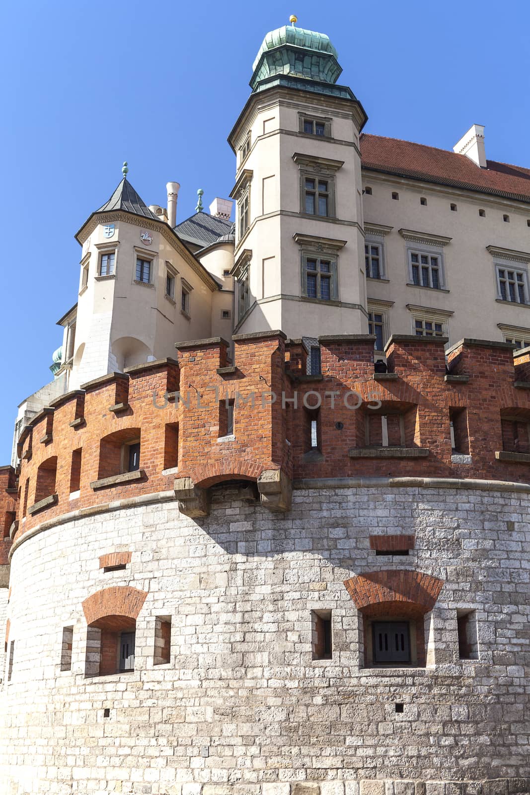 Wawel Royal Castle with defensive wall, Krakow, Poland by mychadre77