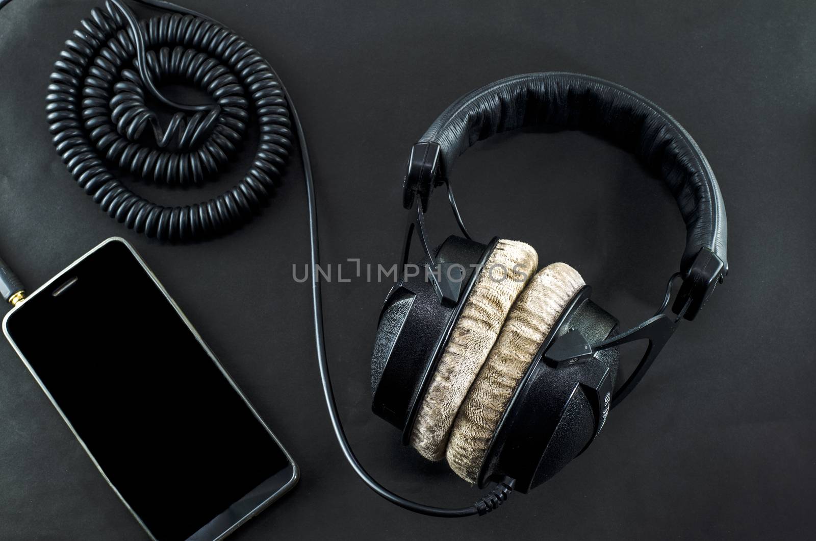 smartphone with music concept Black background by metal22