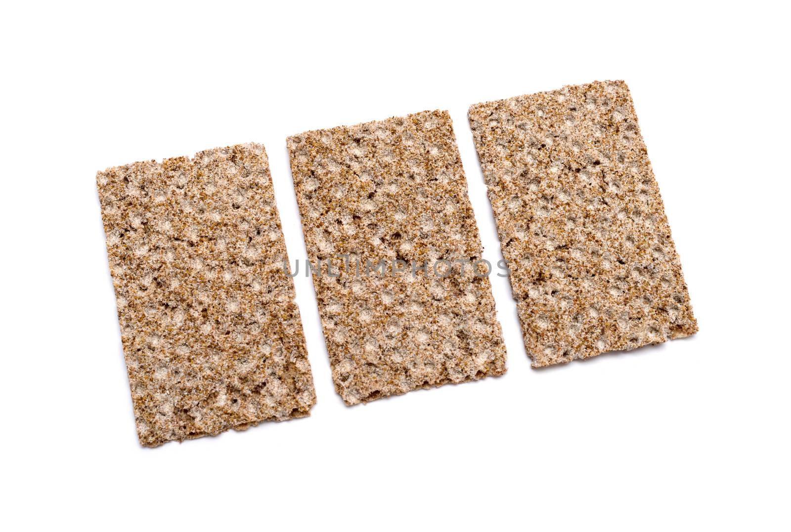 Group of crispbreads isolated on white