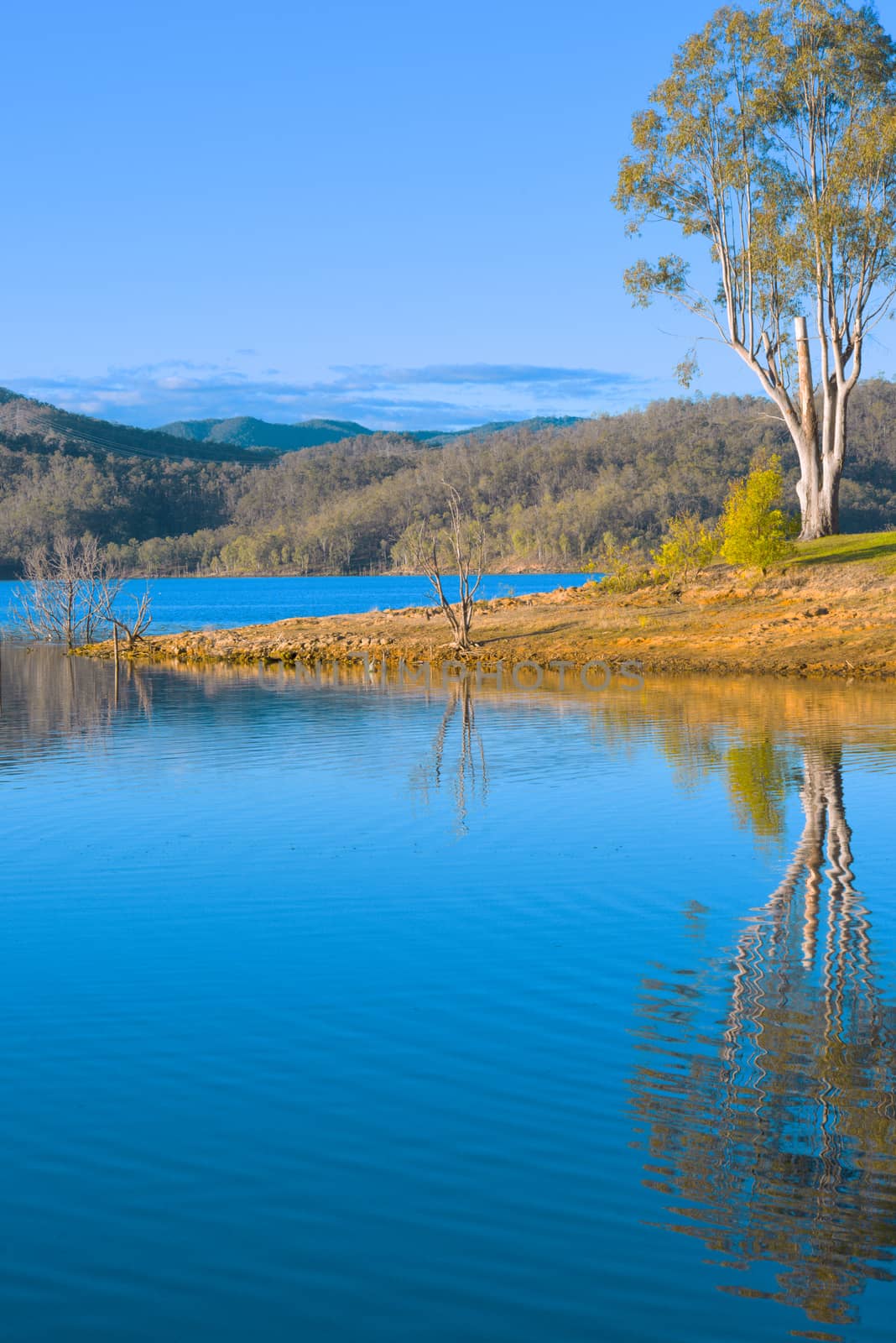 Lake Wivenhoe in Queensland during the day. Apart of Wivenhoe Dam.
