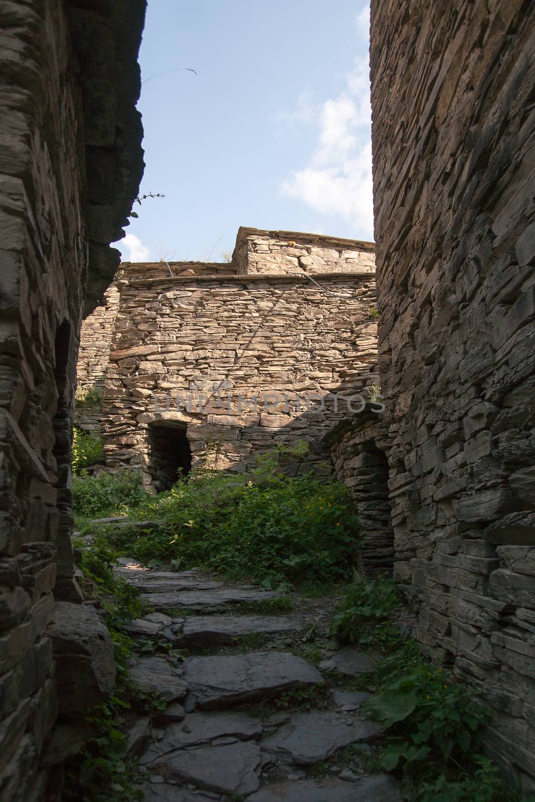 Old town ruins in Georgia Khevsureti travel