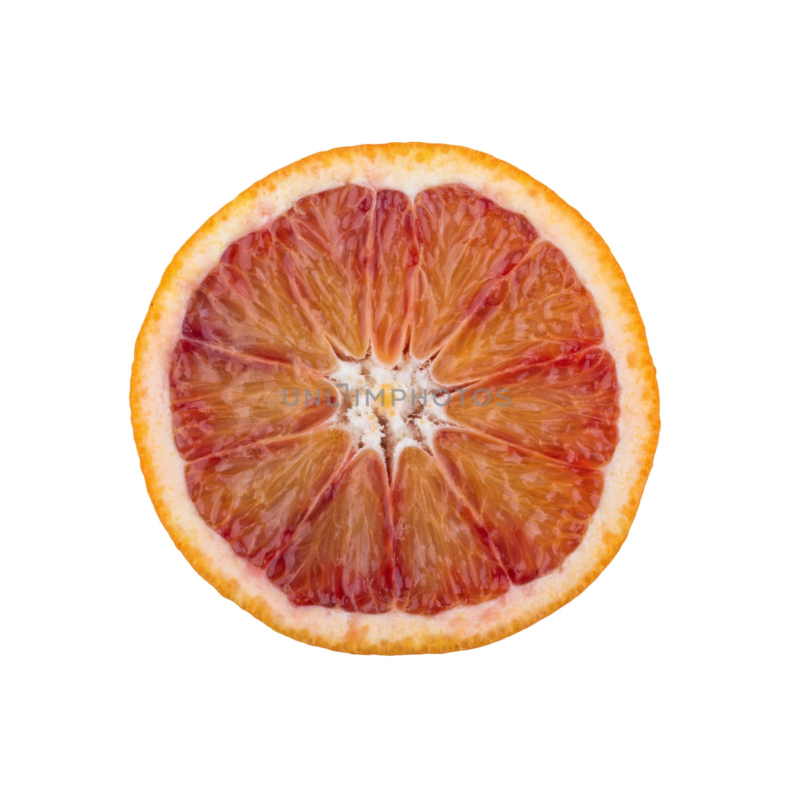 Cut orange isolated on a white background