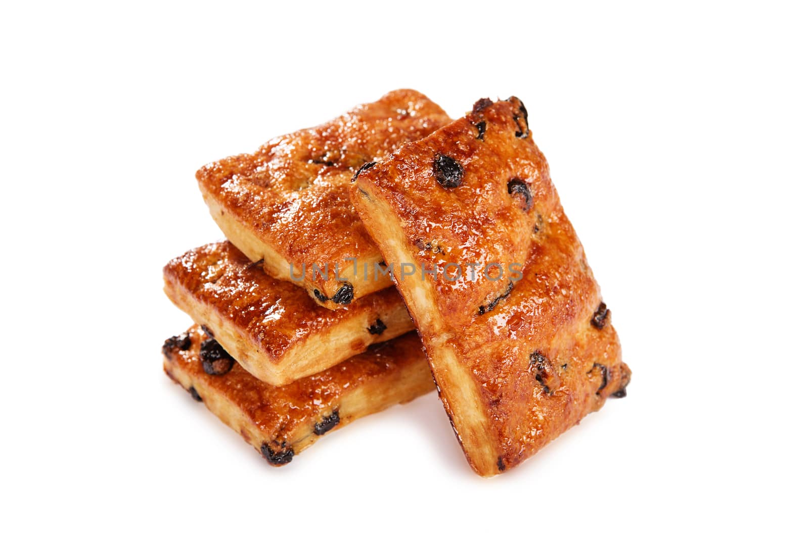 Middle East dessert made of flaky pastry dough with nuts soaked in sweet syrup. Eastern sweets isolated on white background