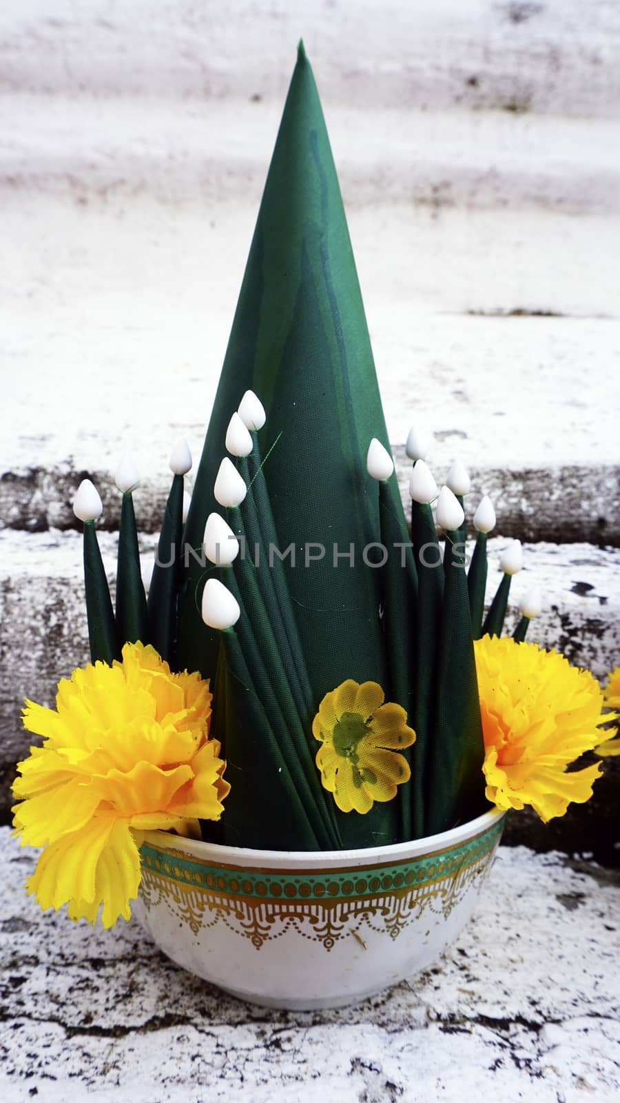 Art of banana leaf and flower buddhism, culture of thailand, ceremony bai sri